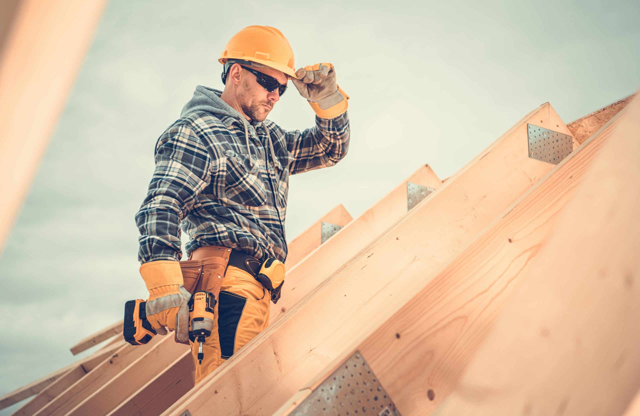 Wooden House Roof Beams Assembling